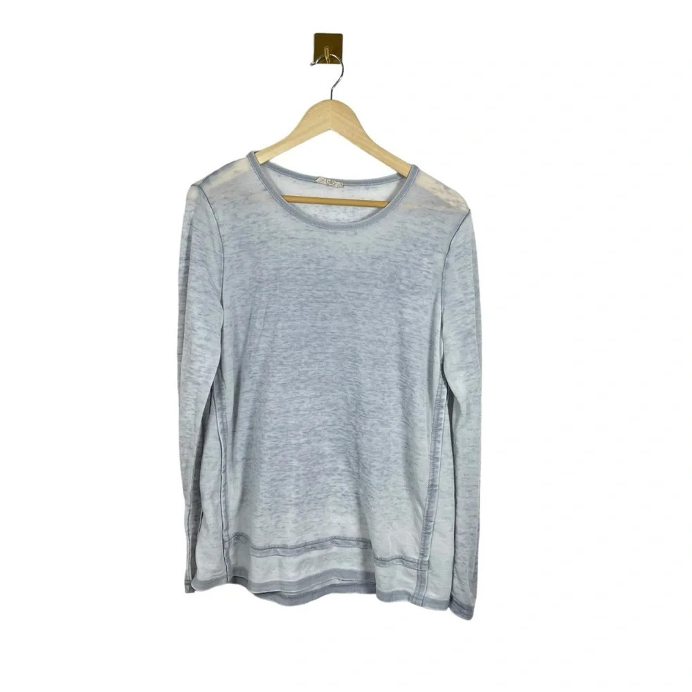 Jane & Delancey Women’s Semi-Sheer Textured Knit Top in Grey Size M